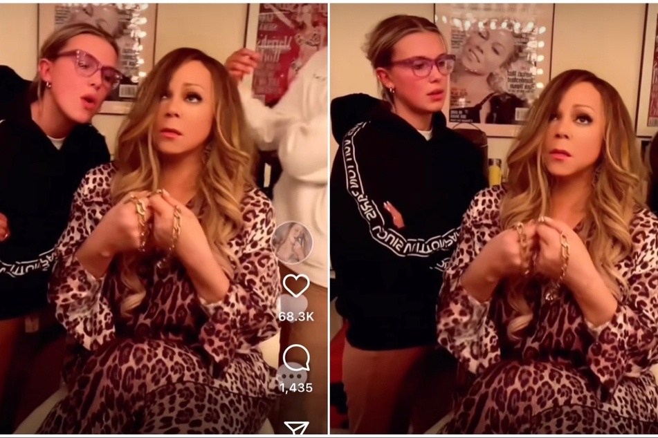 Mariah Carey enlisted the help of Millie Bobby Brown (l.) to celebrate the 25th anniversary of her music video for her 1997 track, Honey.