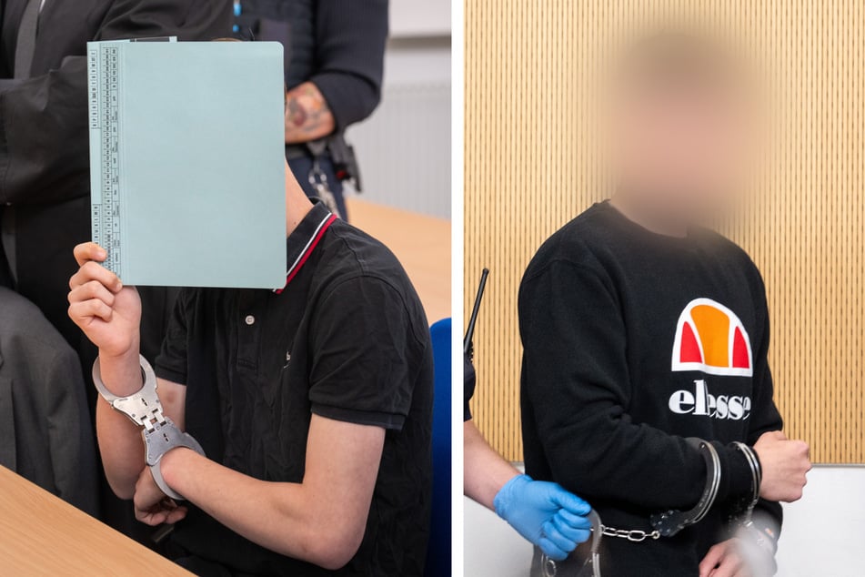 Der 18-jährige Sohn (l.) der Lebensgefährtin sowie dessen 17-jähriger Halbbruder sind wegen gemeinschaftlichen Mordes angeklagt.