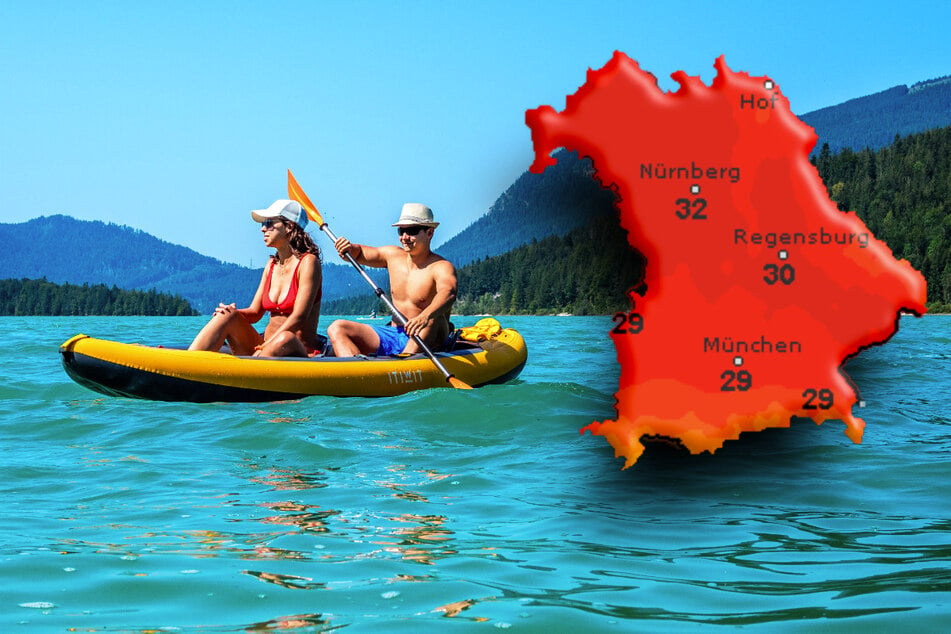 Bei hohen Temperaturen lässt sich der Sommer im Bayern am besten vom Wasser aus genießen - zum Beispiel im Walchensee.