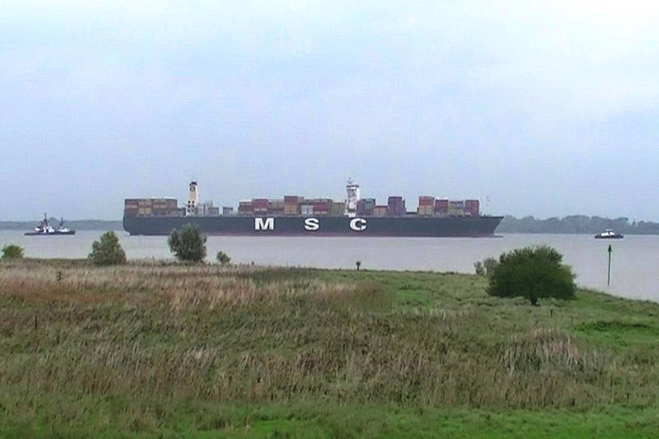 Die "MSC Regulus" blockierte die Elbe für den Containerverkehr.