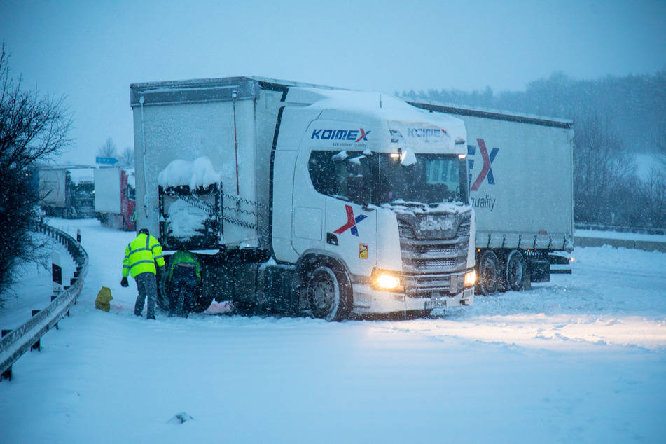 Lkw standen auf der A4 bei Burkau quer.
