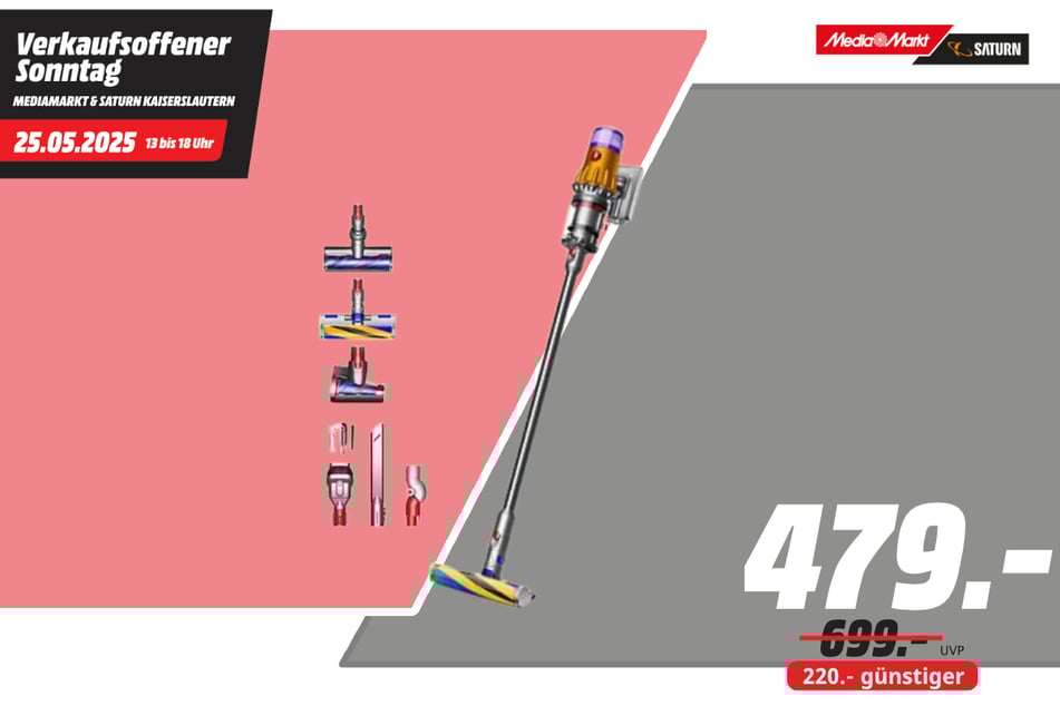 Dyson-Staubsauger für 479 statt 699 Euro.