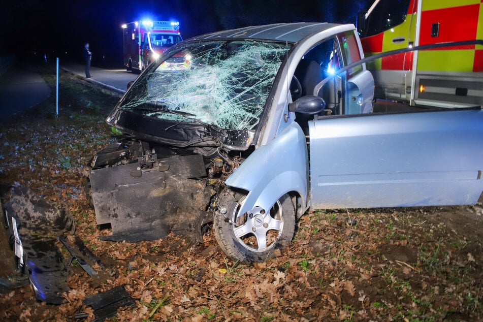 Die zwei Insassen des Microcars kamen schwer verletzt ins Krankenhaus.