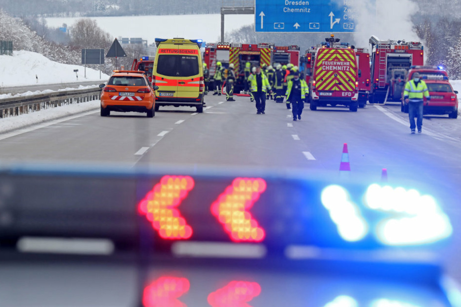 Die A4 in Richtung Chemnitz musste kurzzeitig gesperrt werden.