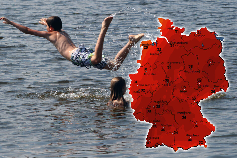 Bei diesen Temperaturen lockt das kühle Nass eines Sees.