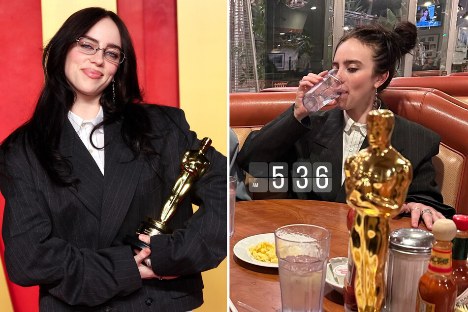 Billie Eilish reveals her late-night Oscars celebration in viral snap