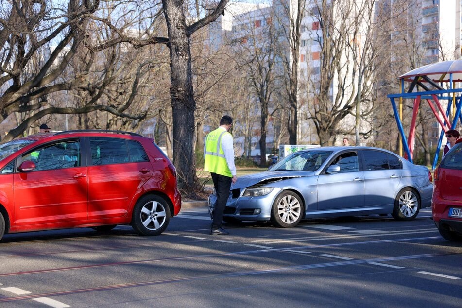 Am Sachsenplatz kam es zu einem Auffahrunfall.