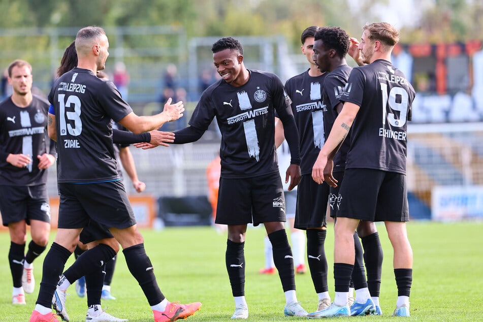 Allein im ersten Durchgang konnten sich die Spieler von Lok Leipzig fünf Mal zum Jubeln treffen.