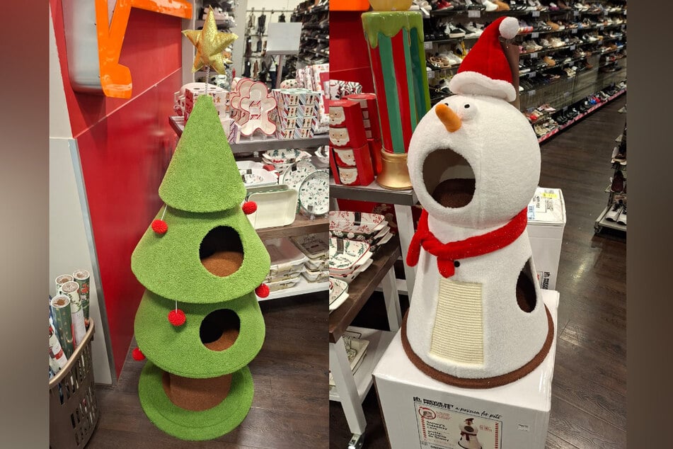 Im Handel sind weihnachtliche Kratzbäume für Katzen in verschiedenen Ausführungen erhältlich.
