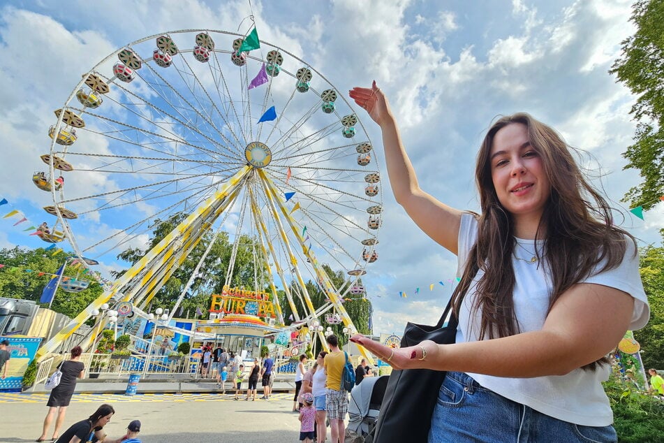 Reporterin Yesmina-Giselle Berndt (22) testete den Spaßfaktor beim Stadtparkfest in Limbach-Oberfrohna.