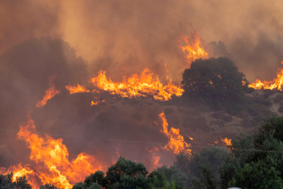 Auf Rhodos wüten heftige Waldbrände.