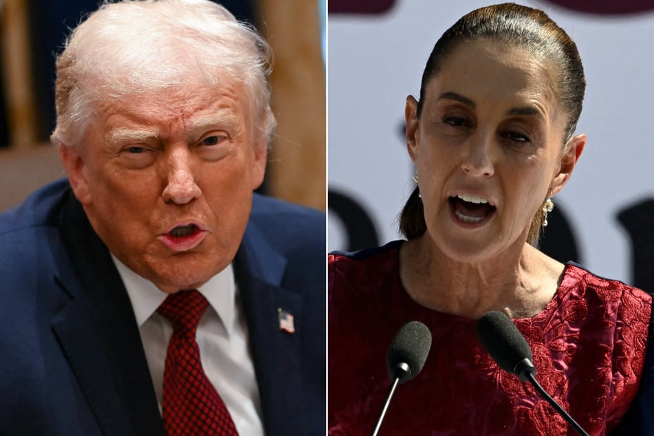 Mexican President Claudia Sheinbaum (r.) brushed off threats from her US counterpart Donald Trump as tensions flared over a water-sharing dispute.