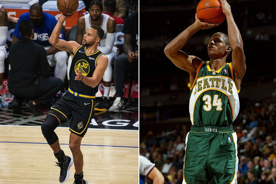 Steph Curry took the record from former Bucks, SuperSonics, and Celtics star Ray Allen.