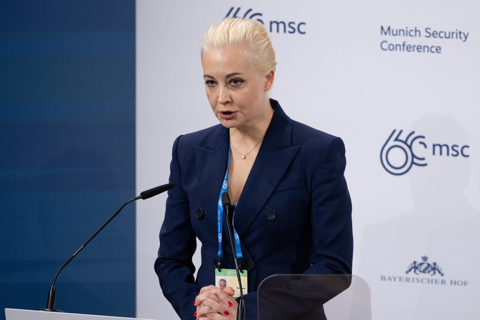 Julia Nawalnaja (47) am Nachmittag am Rande der Münchner Sicherheitskonferenz.