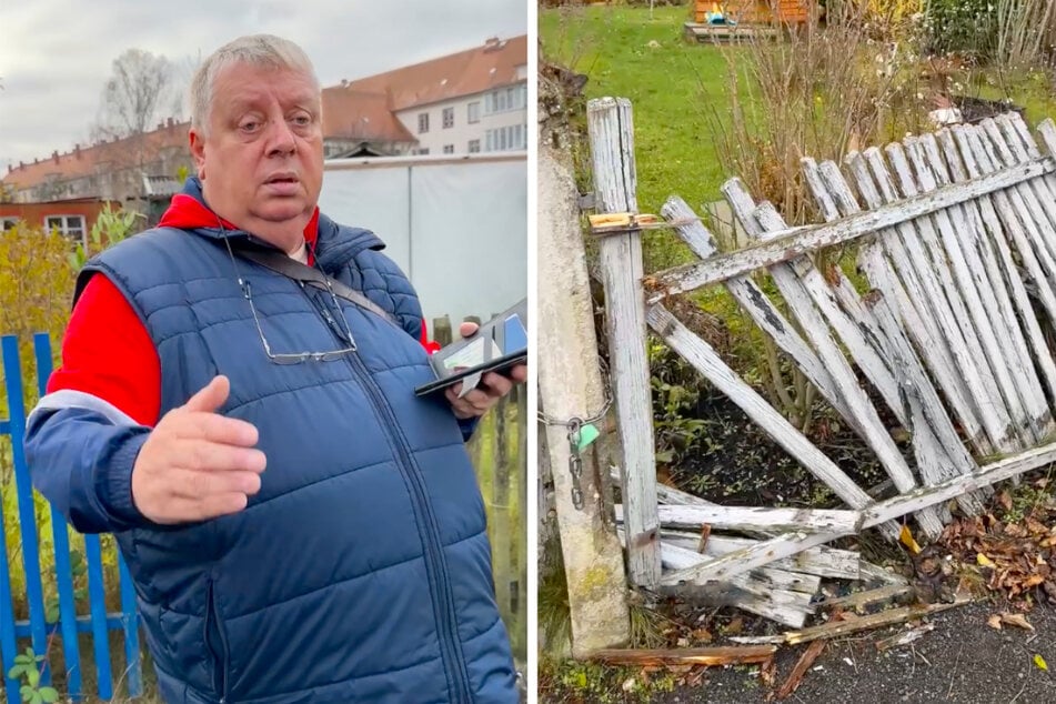 Michael Baumann (61) kann es nicht fassen, durch seine Anlage zieht sich eine Spur der Verwüstung.