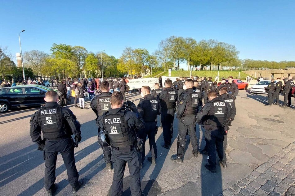 Die Polizei begleitete den Aufzug.