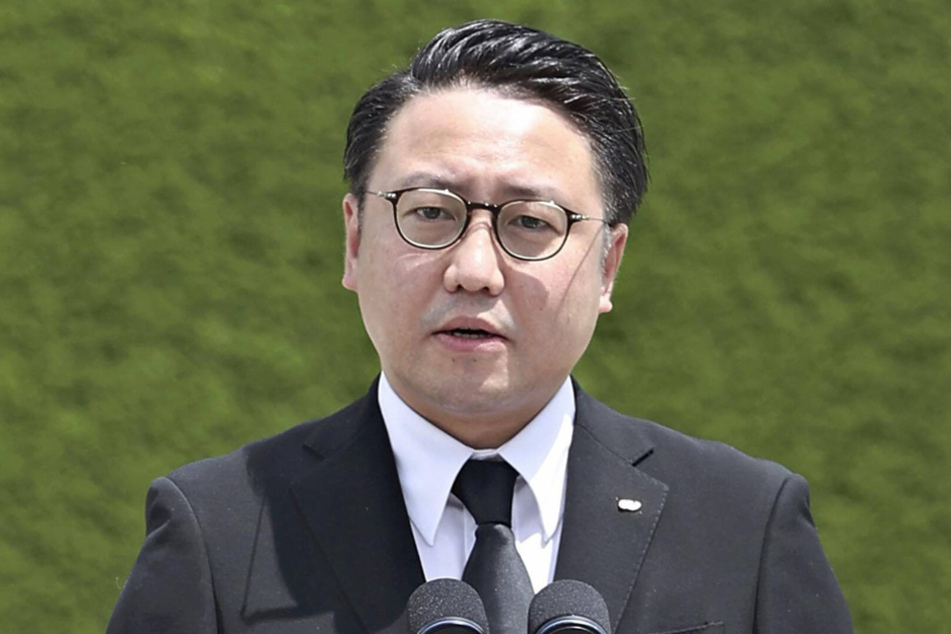 Kengo Oishi (41) bei einer Rede anlässlich des 77. Jahrestags des Atombombenabwurfs auf Nagasaki im Februar 2022.