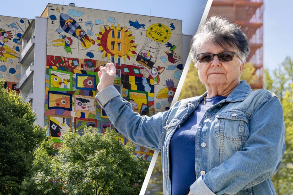 Chemnitz: Bunte Fassade verschwindet in Chemnitz, Anwohnerin sauer: "Habe richtig Wut im Bauch"