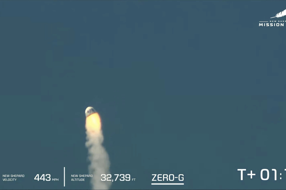 Die Blue-Origin-Rakete kam etwa 1,5 Minuten nach dem Start am 12. September über West Texas vom Kurs ab.