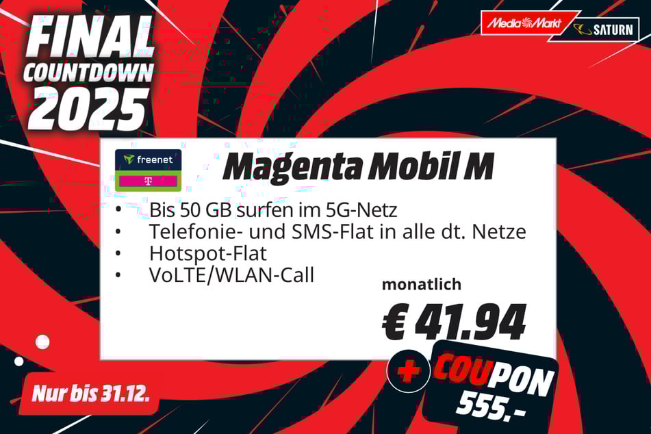 Telekom-Tarif abschließen, Coupon in Höhe von 555 Euro erhalten.