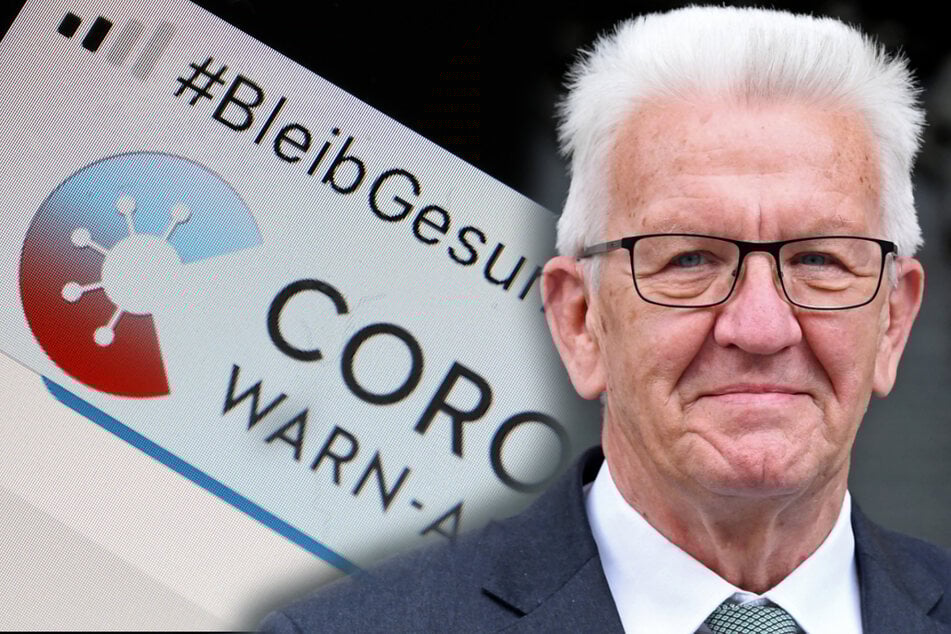 Ministerpräsident Winfried Kretschmann (72) will, dass die Warn-App erweitert wird. (Montage)