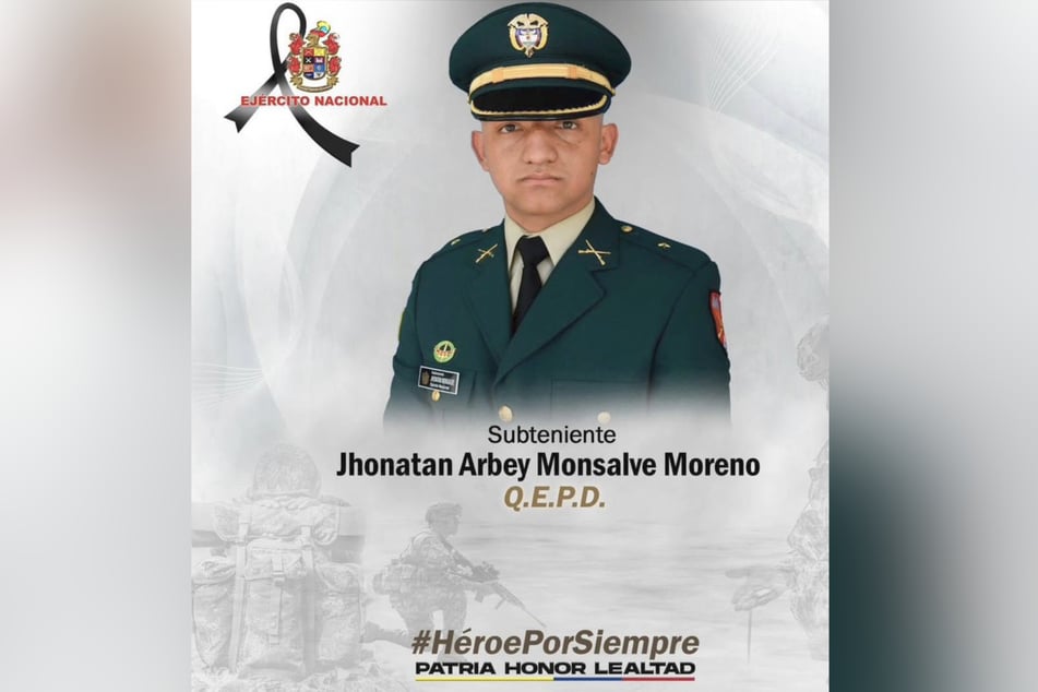 El teniente Jhonatan Arbey Monsalve Moreno murió a causa de una burra bomba.