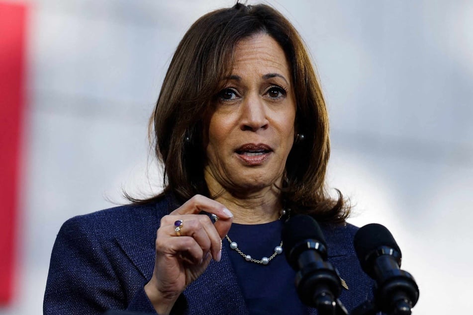 Vice President Kamala Harris speaks at a campaign event at Washington Crossing Historic Park on Wednesday in Washington Crossing, Pennsylvania.