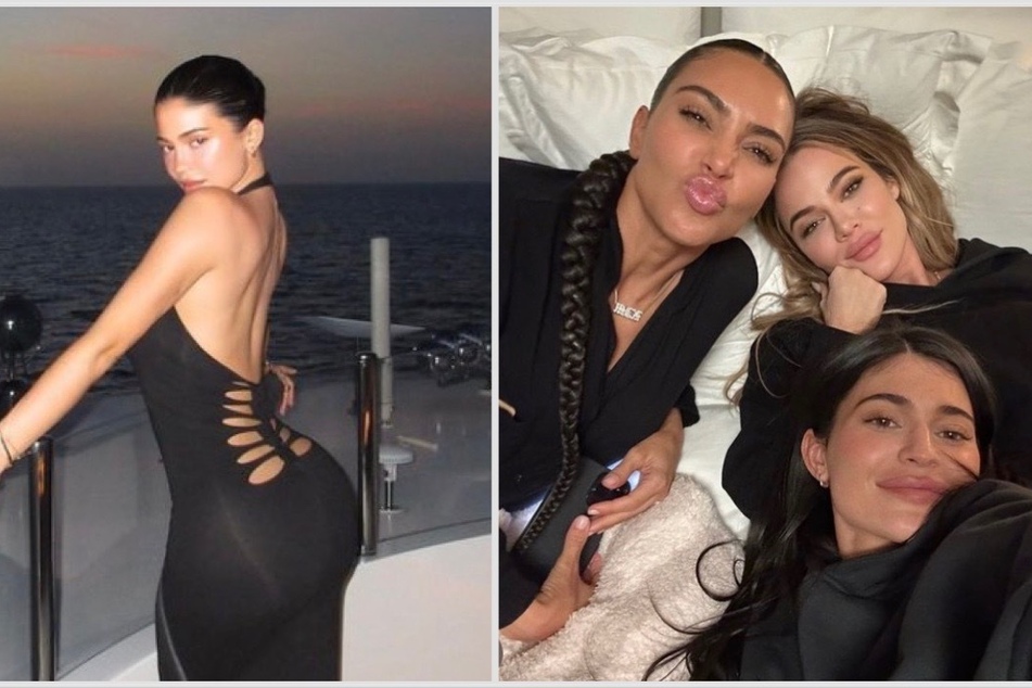 Kylie Jenner (l.) was showered with love and affection from Kim Kardashian (c.) and Khloé Kardashian.
