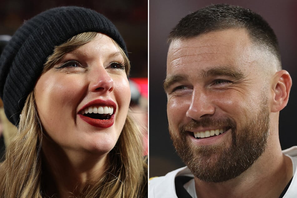 Travis Kelce (r.) opened up about the start of his romance with Taylor Swift in a new interview with GQ.