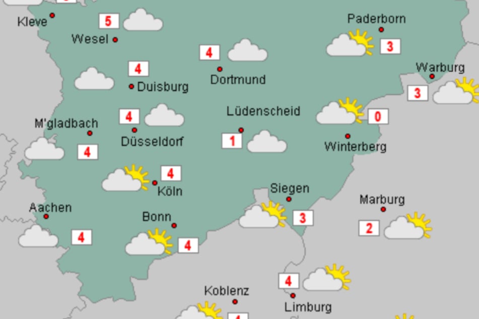 Trocken, aber kaum Sonne: So sieht die Prognose für Silvester in NRW aus.