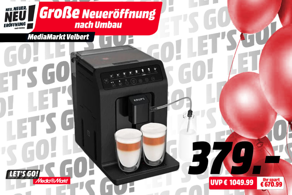 Krups-Kaffeevollautomat für 379 statt 1.049,99 Euro.