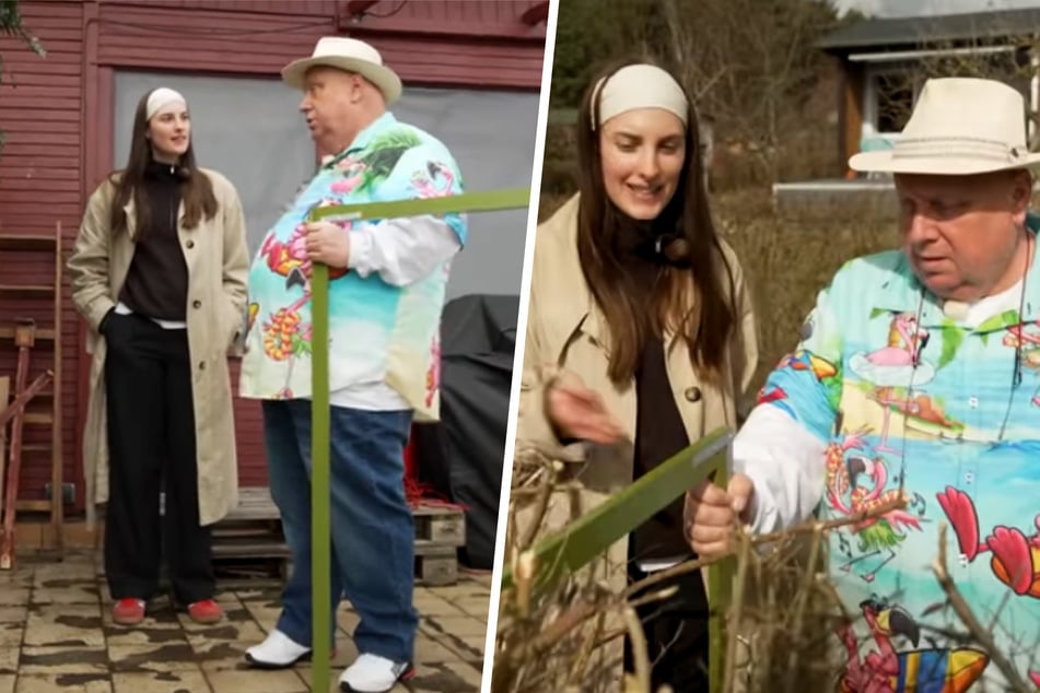 Ausgerüstet mit seiner selbst gebauten Messlatte überprüfte der Sheriff den Garten der Influencerin auf den Zentimeter genau.