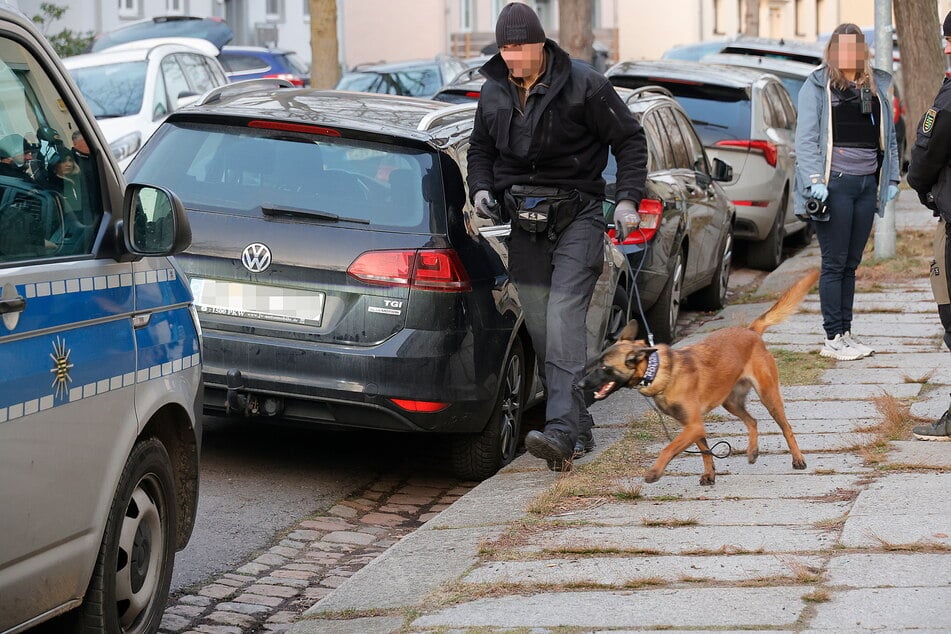 Auch Autos der Tatverdächtigen nahmen die Ordnungshüter und die Lupe.