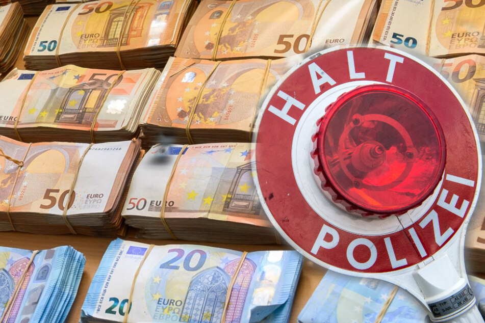 Die Polizei fand in einem SUV über 345.000 Euro. (Fotomontage)