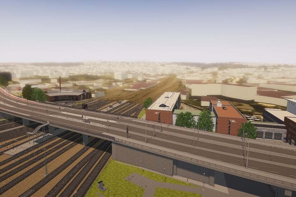 So könnte der Neubau der Nossener Brücke im Jahr 2031 aussehen. Auch DVB und DB sind in die komplexen Planungen involviert.