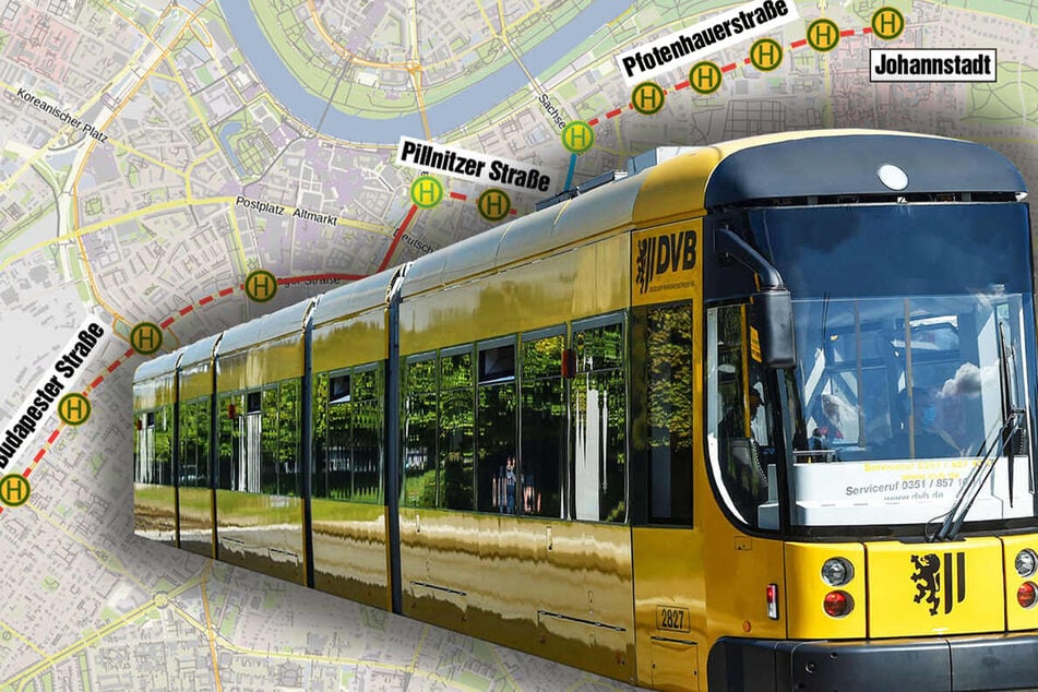 So könnte Linie 5 durch Dresden rollen: Bahn soll Bus von Johannstadt nach Plauen ersetzen
