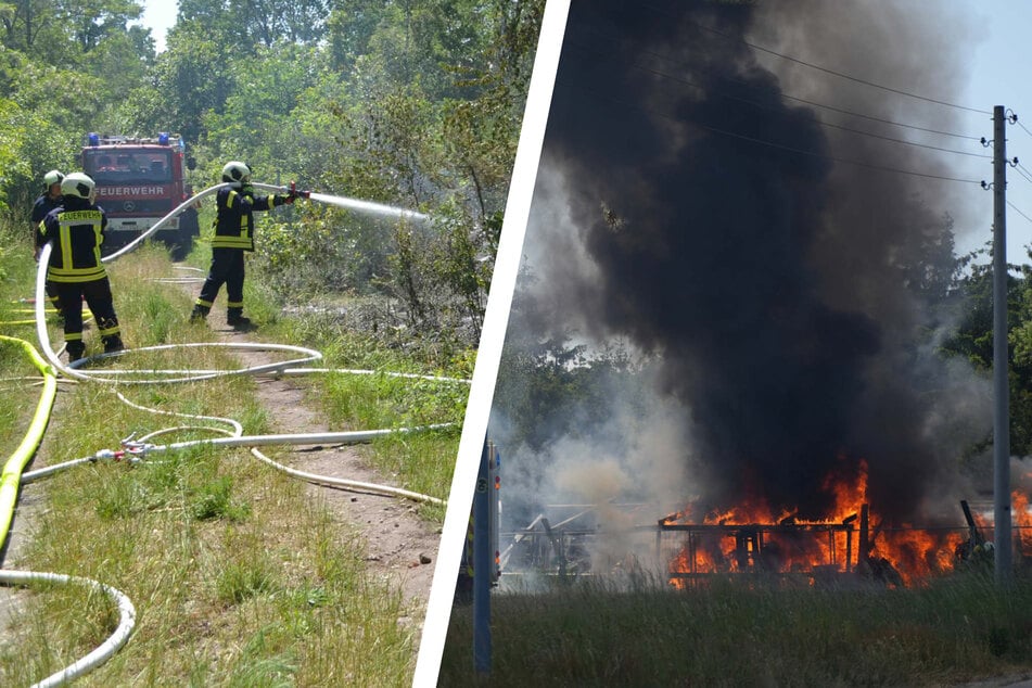 Waldbrand in Ostsachsen, Stunden später steht Bauwagen in Flammen: Polizei ermittelt!