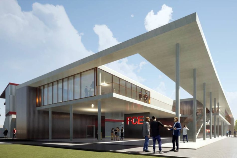 Vision für die Zukunft: Unter anderem die Westtribüne könnte eine Frischzellenkur bekommen. (Visualisierung von 2025)