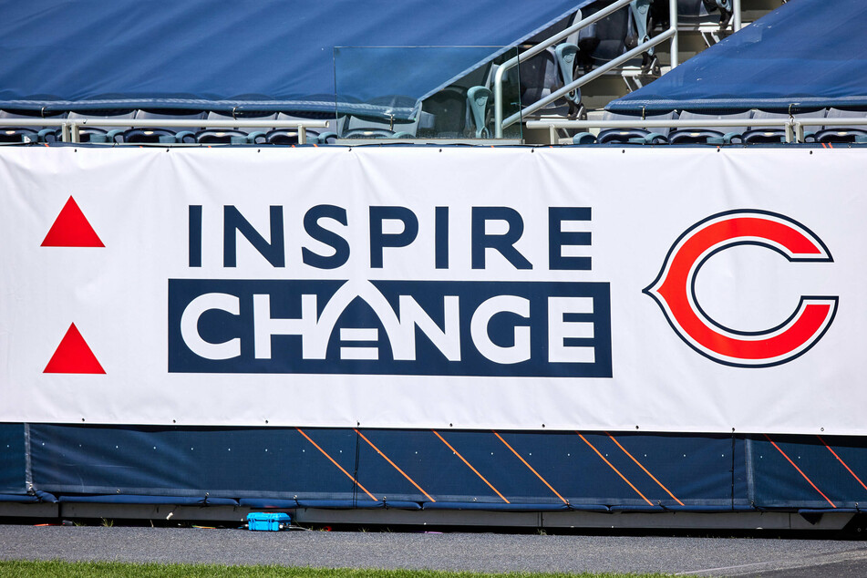 Banners like this one at Soldier Field in Chicago have been seen periodically at every NFL stadium since 2017.