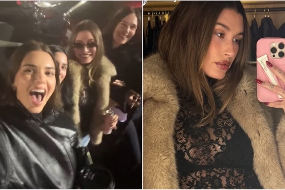 Kendall Jenner (l.) and Hailey Bieber (r.) enjoyed a girls' night out at Sabrina Carpenter's Short n' Sweet concert.