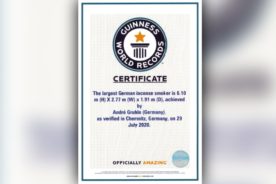 Die Guinness-Urkunde belegt den Rekord.