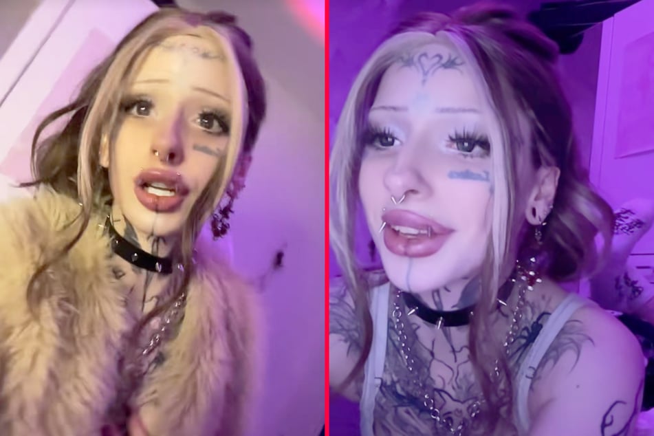 Leyla has used a range of radical body modifications and tattoos, including a pair of fang piercings, to turn herself into a vampire doll.