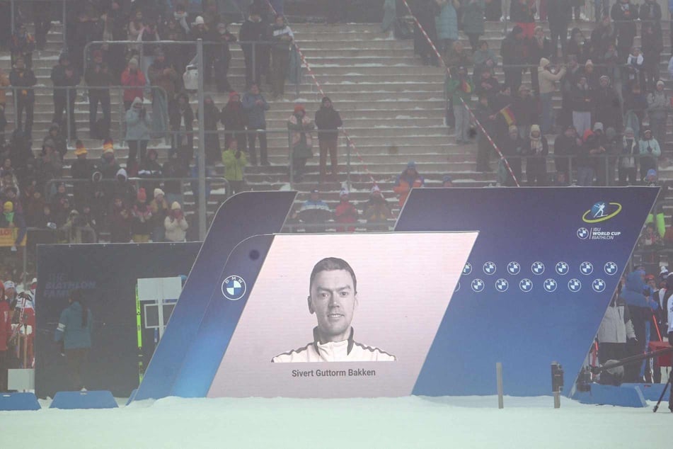 Das Konterfei von Sivert Guttorm Bakken vergangenen Januar beim Weltcup in Oberhof.