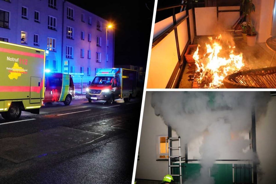Chemnitz: Zündel-Irrsinn in Chemnitz! Mann macht Feuer auf Balkon