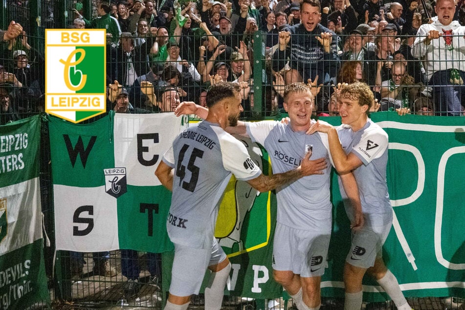 Die BSG Chemie Leipzig feiert ihren neuen Tor-Artisten: "Das ist geisteskrank!"