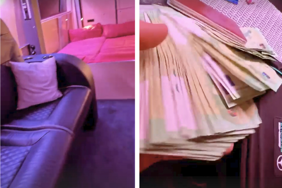 Bonez MC (36) zeigt seine Kabine und sein Bargeld auf Instagram.