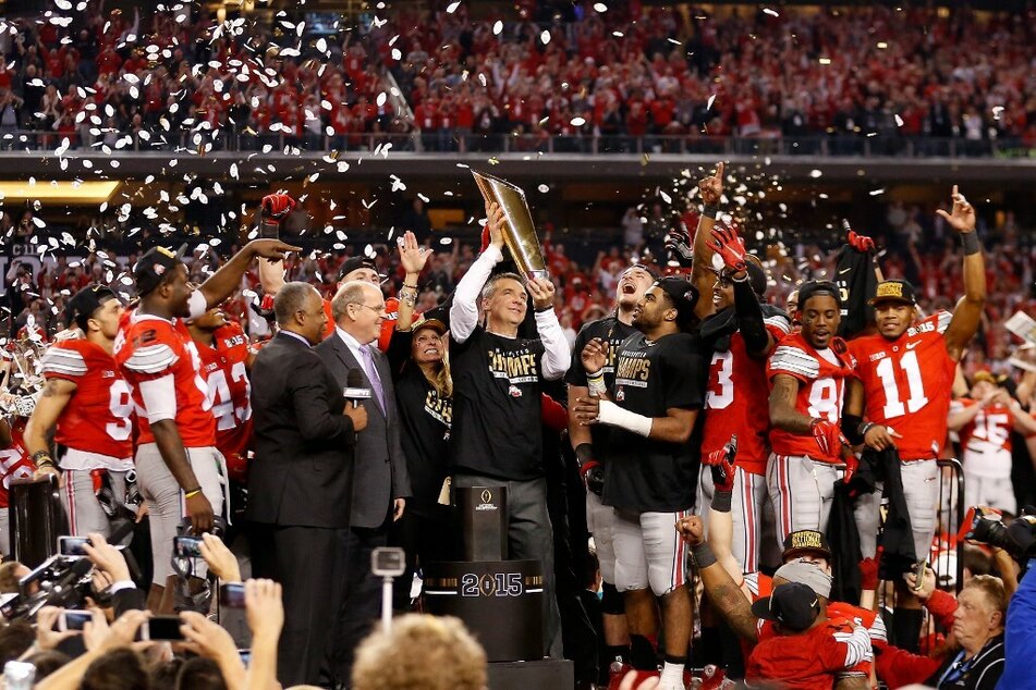 The Ohio State University won the first ever CFP National Championship game against the Oregon Ducks in 2014.