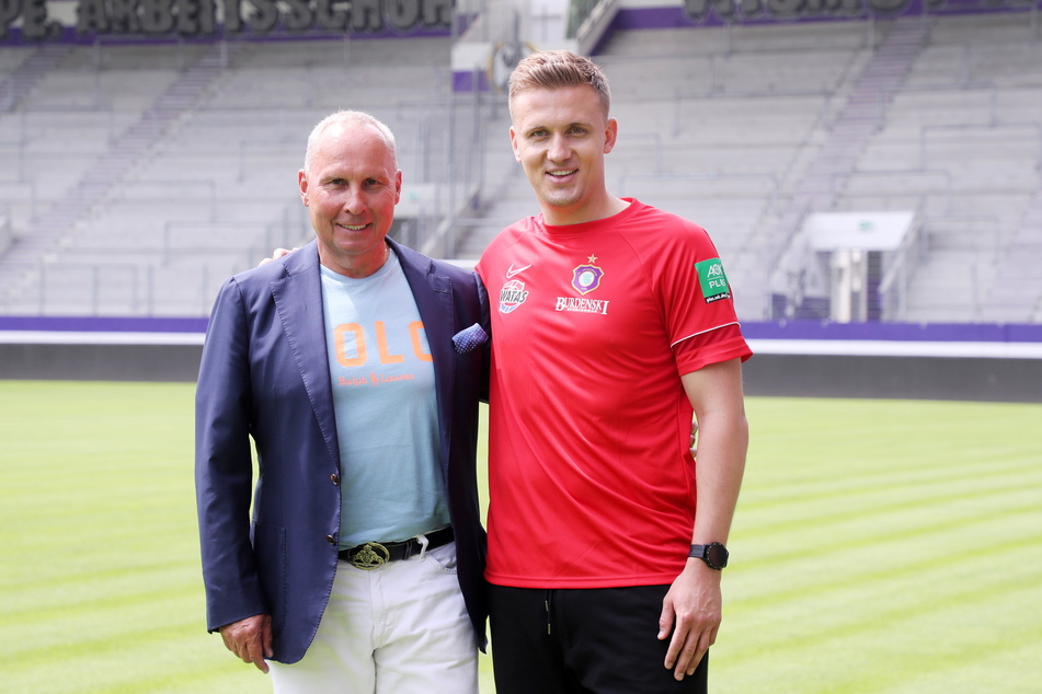 Lässt nichts aufs Trainer Aleksey Shpilevski (33) kommen: Präsident Helge Leonhardt (62).