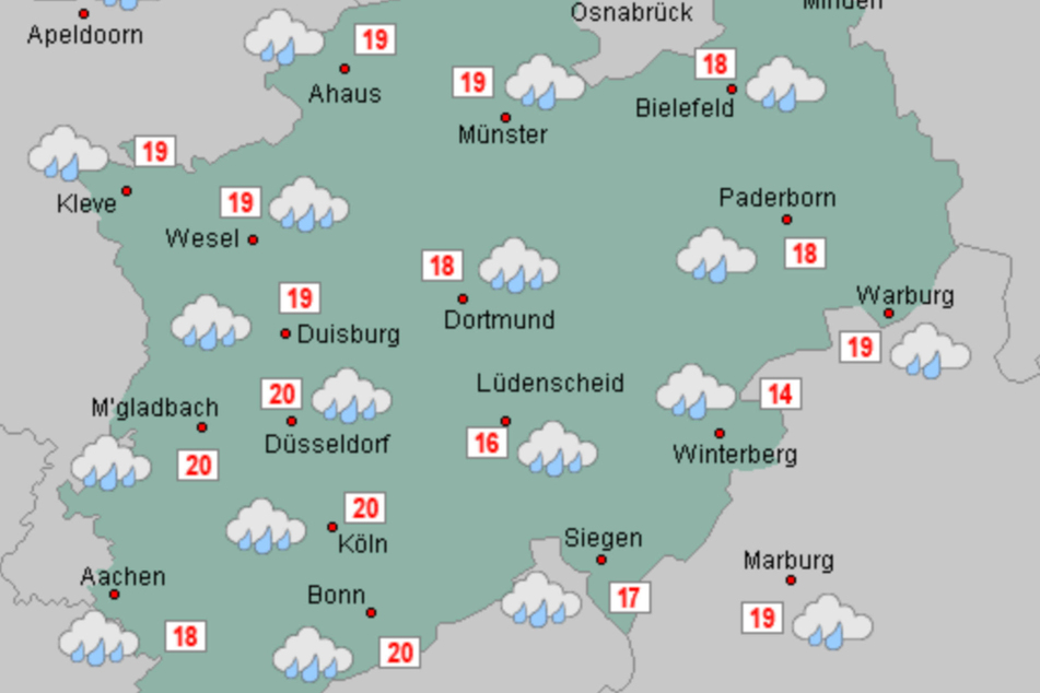 Der Deutsche Wetterdienst hat für die kommenden Tage jede Menge Regen in NRW angekündigt!