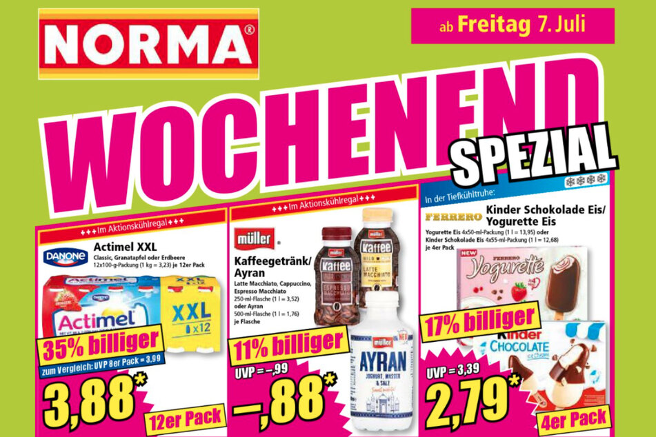 Wochenend-Spezial bei NORMA ab Freitag (7.7.).